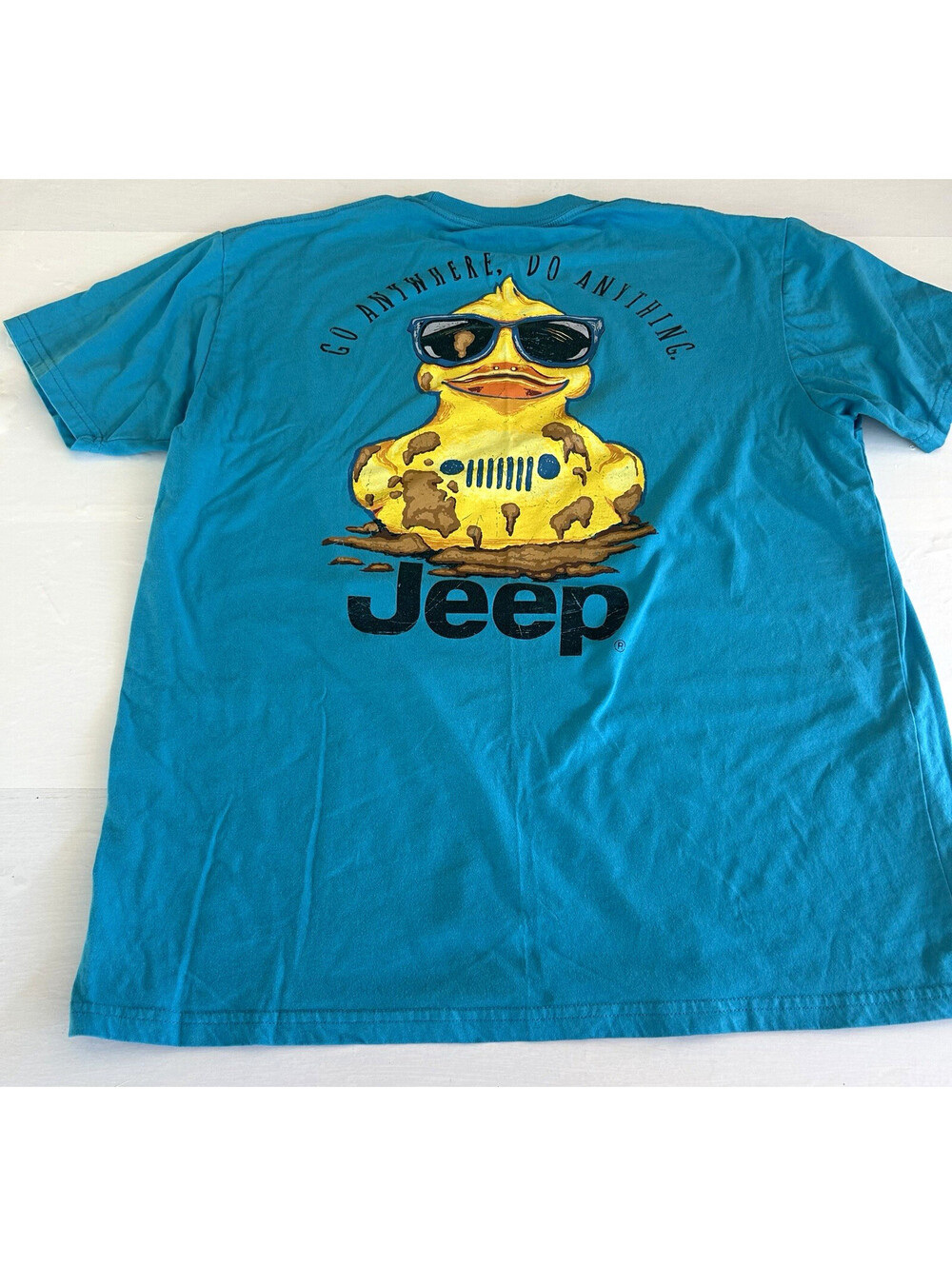 JEDCO Jeep Blue Duck Graphic Print Crew Neck Short Sleeve T-Shirt XL